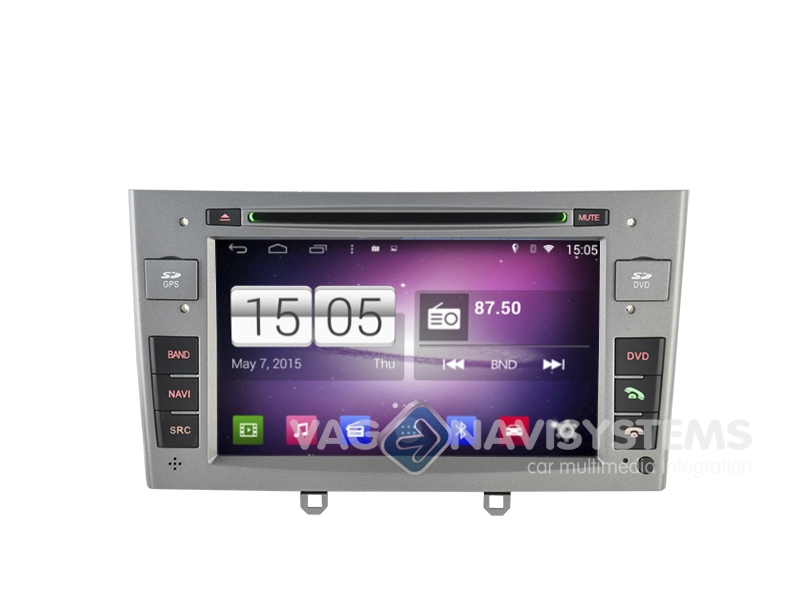 Navidroid® Peugeot 308/408/RCZ - Android 4.4.4, GPS, 7 HD 1080P, DVD, BT,  WI-FI, Quad Core, 16GB, Mirror Link - Peugeot